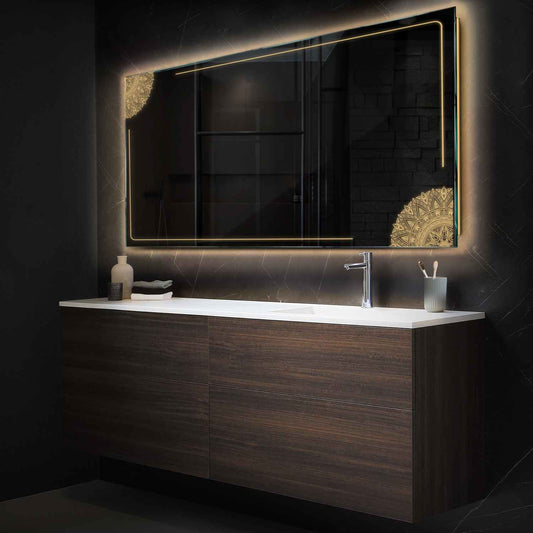 Oglinda LED Orizontala, Fara functii, LED 3000K Cald - Gama Good Vibes Model 7