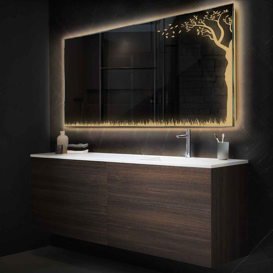 Oglinda LED Orizontala, Fara functii, LED 3000K Cald - Gama Good Vibes Model 8