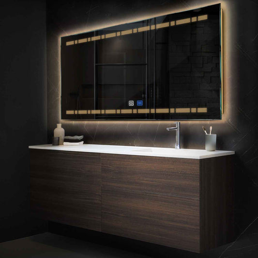 Oglinda LED Orizontala, Touch LED, Dimare, Dezaburire, LED 3000K Cald - Gama Minimal Model 3