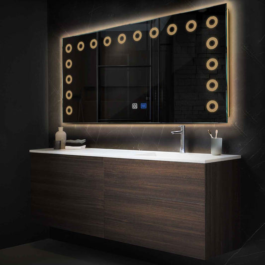 Oglinda LED Orizontala, Touch LED, Dimare, Dezaburire, LED 3000K Cald - Gama Minimal Model 4