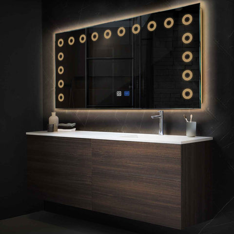 Oglinda LED Orizontala, Touch LED, Dimare, Dezaburire, LED 3000K Cald - Gama Minimal Model 4