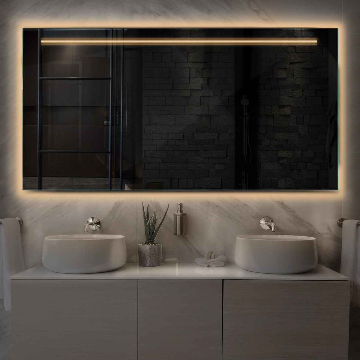 Oglinda LED Orizontala, Fara functii, LED 3000K Cald - Gama Minimal Model 5