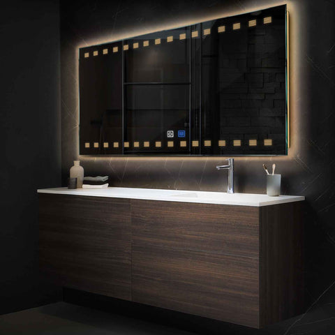 Oglinda LED Orizontala, Touch LED, Dimare, Dezaburire, LED 3000K Cald - Gama Minimal Model 6