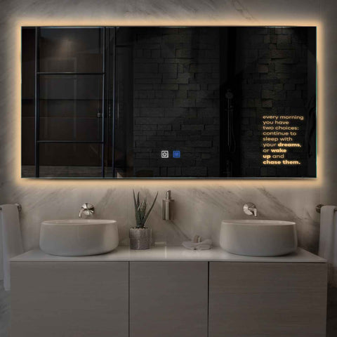 Oglinda LED Orizontala, Touch LED, Dimare, Dezaburire, LED 3000K Cald - Gama Motivated Model 2