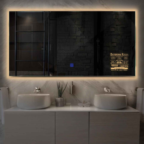 Oglinda LED Orizontala, Touch LED, Dimare, LED 3000K Cald - Gama Motivated Model 5