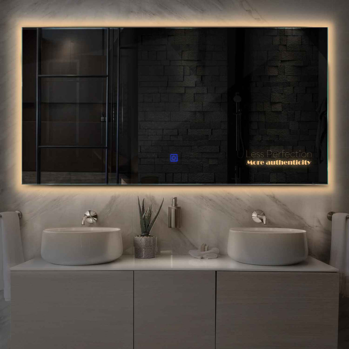 Oglinda LED Orizontala, Touch LED, Dimare, LED 3000K Cald - Gama Motivated Model 7