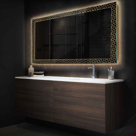Oglinda LED Orizontala, Fara functii, LED 3000K Cald - Gama Official Model 7