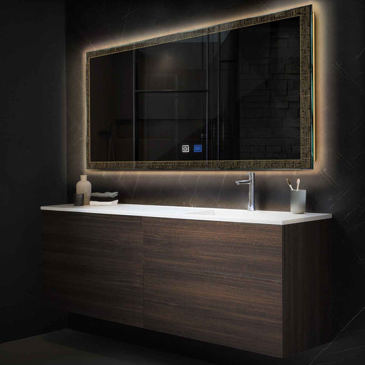 Oglinda LED Orizontala, Touch LED, Dimare, Dezaburire, LED 3000K Cald - Gama Simetria Model 6