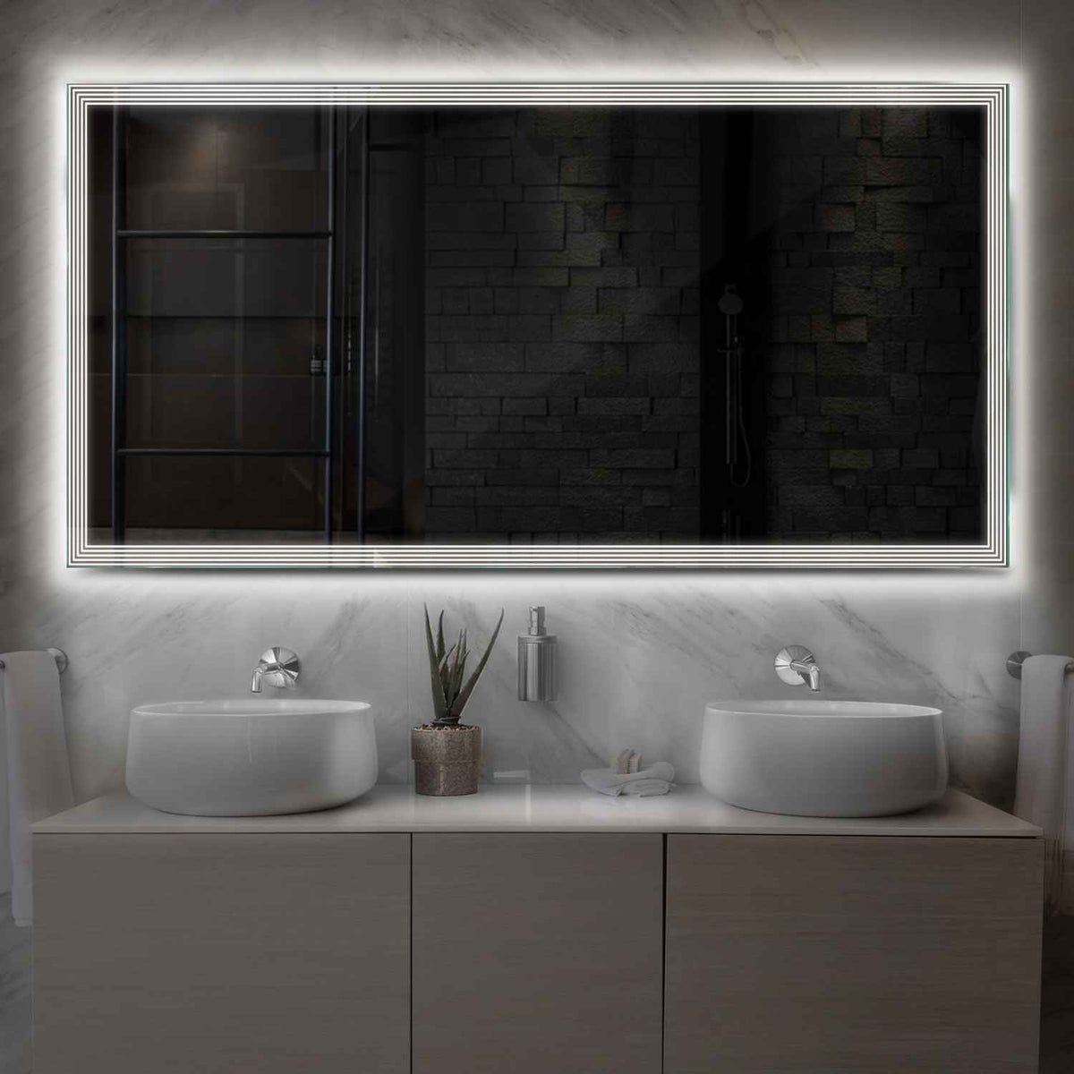 Oglinda LED Orizontala, Fara functii, LED 4000K Neutru - Gama Edge Model 1