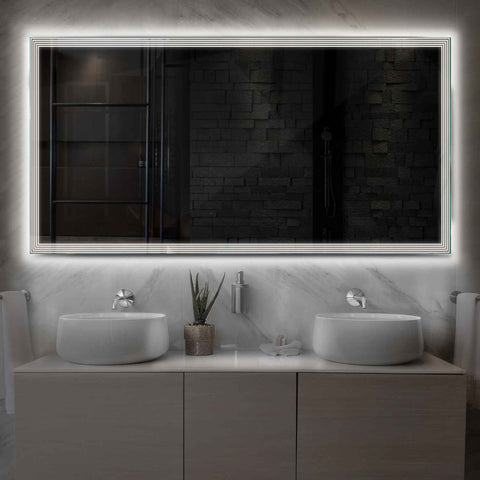 Oglinda LED Orizontala, Fara functii, LED 4000K Neutru - Gama Edge Model 1