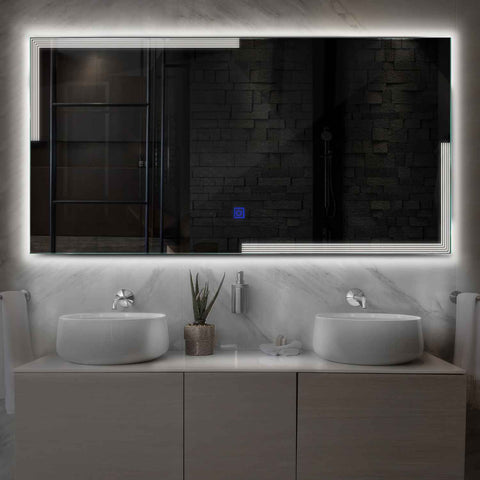 Oglinda LED Orizontala, Touch LED, Dimare, LED 4000K Neutru - Gama Edge Model 2