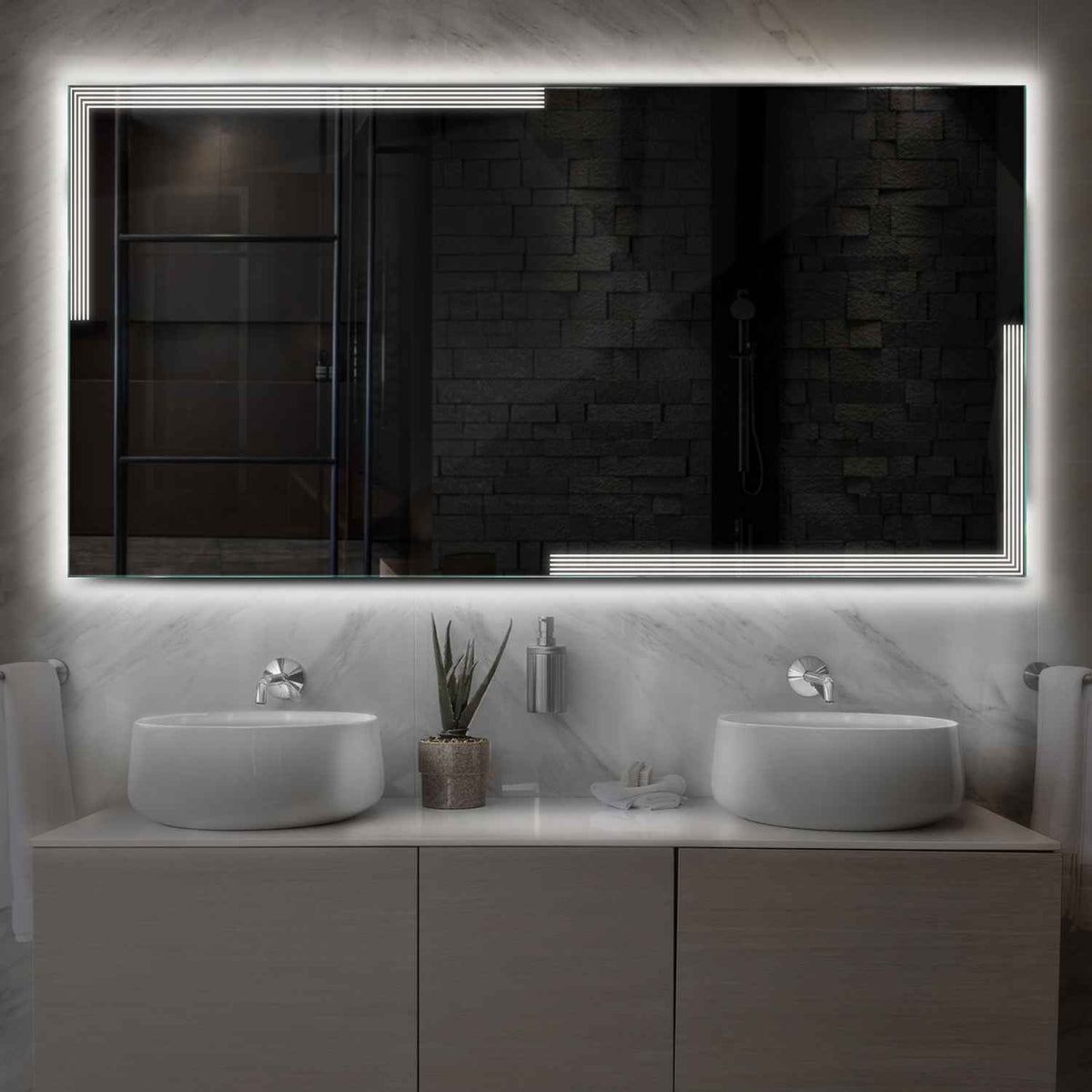 Oglinda LED Orizontala, Fara functii, LED 4000K Neutru - Gama Edge Model 2