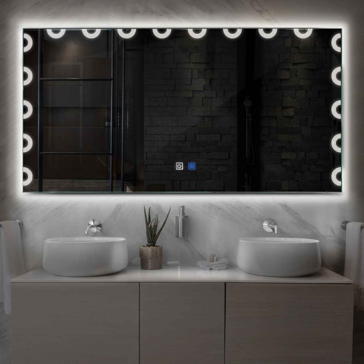 Oglinda LED Orizontala, Touch LED, Dimare, Dezaburire, LED 4000K Neutru - Gama Edge Model 4