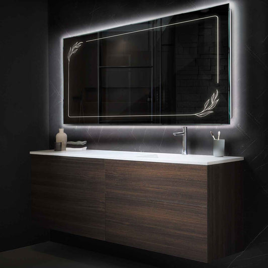 Oglinda LED Orizontala, Fara functii, LED 4000K Neutru - Gama Good Vibes Model 1