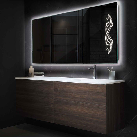 Oglinda LED Orizontala, Fara functii, LED 4000K Neutru - Gama Good Vibes Model 6