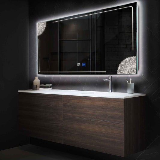 Oglinda LED Orizontala, Touch LED, Dimare, Dezaburire, LED 4000K Neutru - Gama Good Vibes Model 7