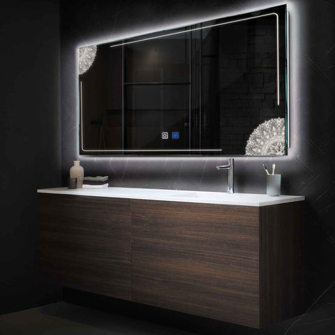 Oglinda LED Orizontala, Touch LED, Dimare, Dezaburire, LED 4000K Neutru - Gama Good Vibes Model 7