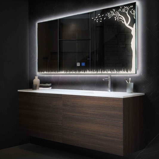 Oglinda LED Orizontala, Touch LED, Dimare, Dezaburire, LED 4000K Neutru - Gama Good Vibes Model 8