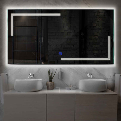 Oglinda LED Orizontala, Touch LED, Dimare, LED 4000K Neutru - Gama Minimal Model 2