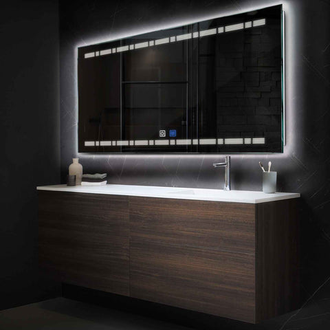 Oglinda LED Orizontala, Touch LED, Dimare, Dezaburire, LED 4000K Neutru - Gama Minimal Model 3