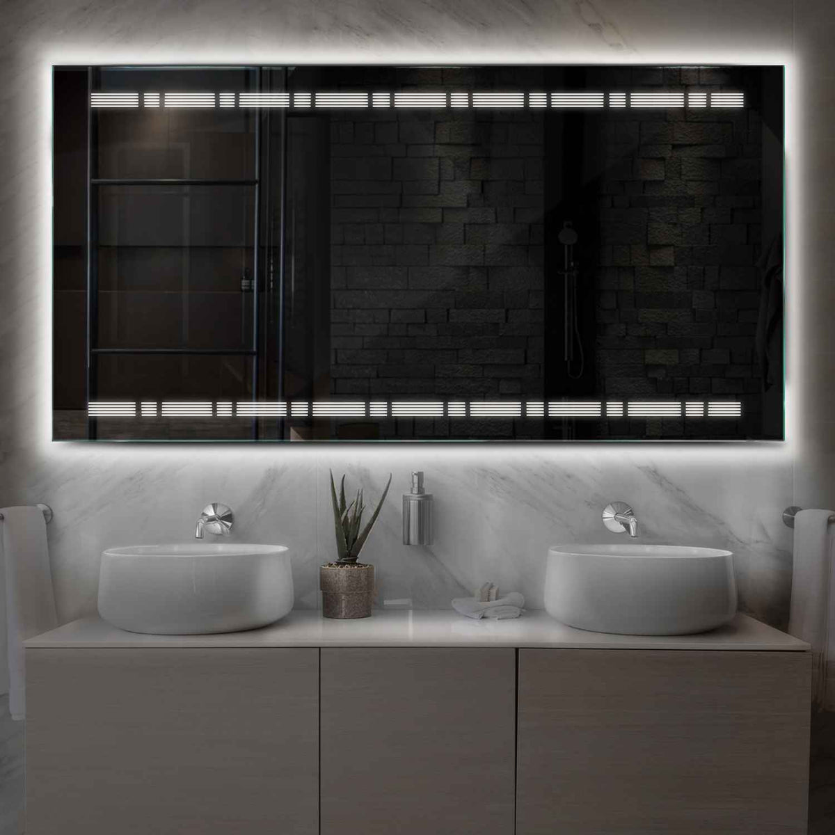 Oglinda LED Orizontala, Fara functii, LED 4000K Neutru - Gama Minimal Model 3