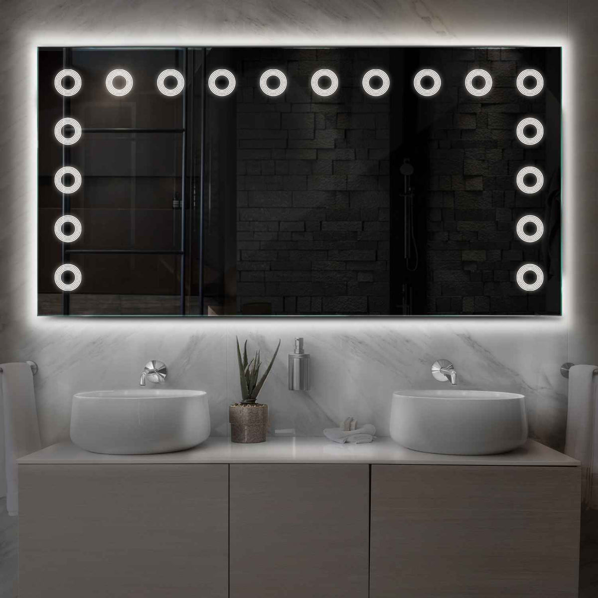 Oglinda LED Orizontala, Fara functii, LED 4000K Neutru - Gama Minimal Model 4