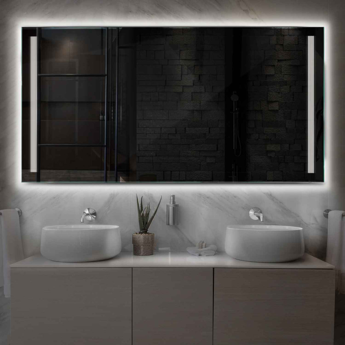 Oglinda LED Orizontala, Fara functii, LED 4000K Neutru - Gama Minimal Model 7