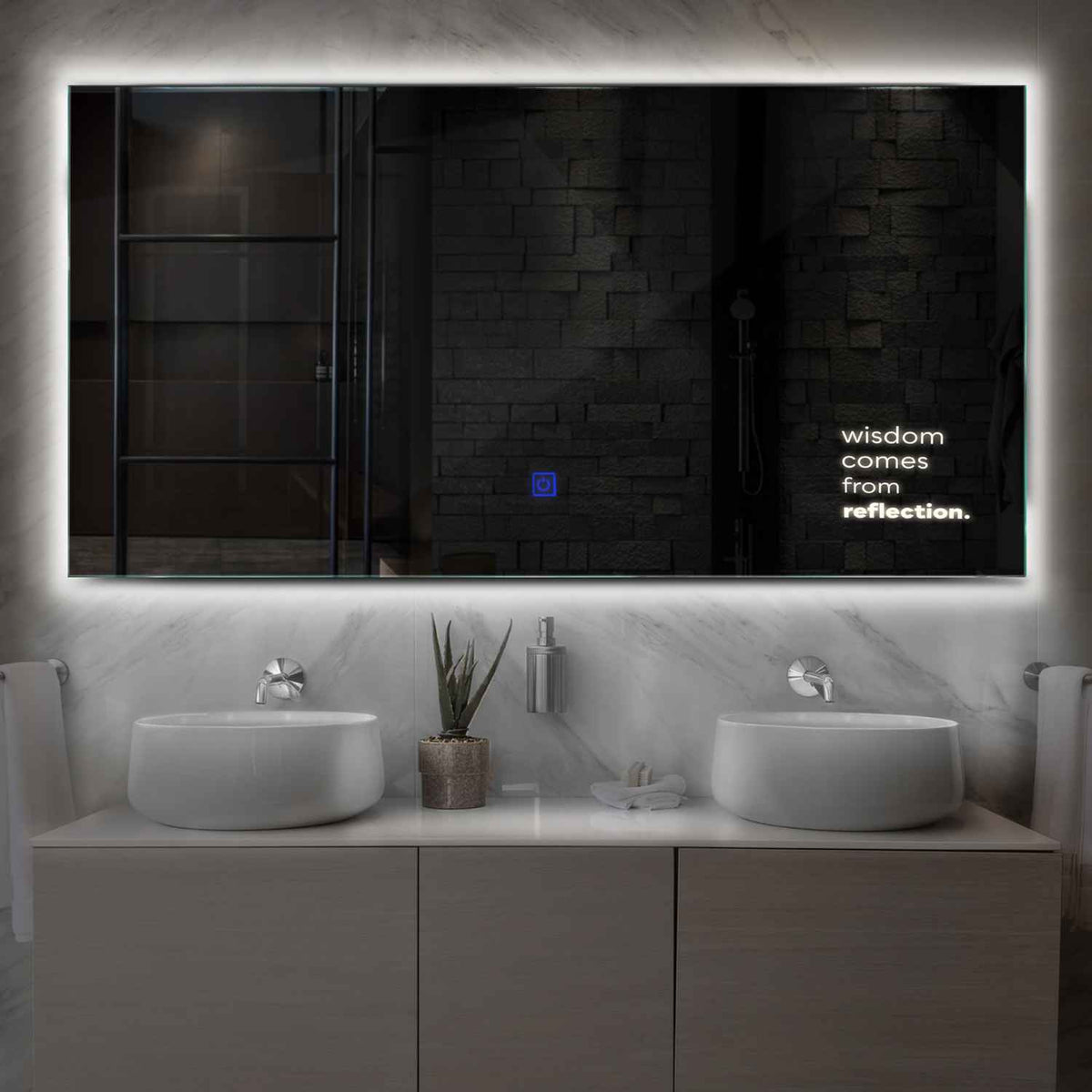 Oglinda LED Orizontala, Touch LED, Dimare, LED 4000K Neutru - Gama Motivated Model 1