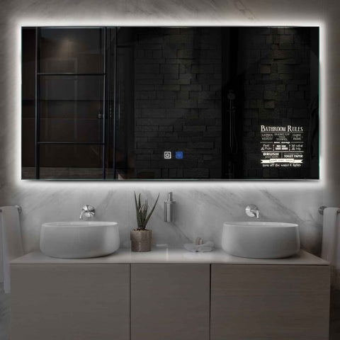 Oglinda LED Orizontala, Touch LED, Dimare, Dezaburire, LED 4000K Neutru - Gama Motivated Model 5