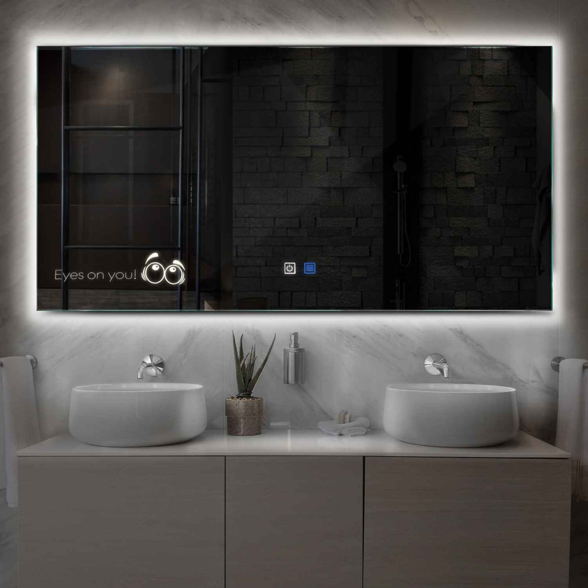 Oglinda LED Orizontala, Touch LED, Dimare, Dezaburire, LED 4000K Neutru - Gama Motivated Model 8