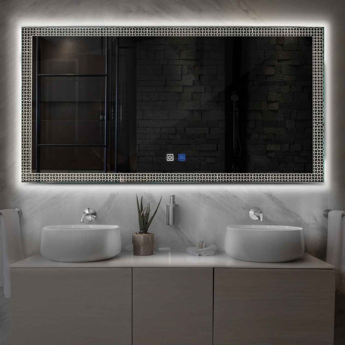 Oglinda LED Orizontala, Touch LED, Dimare, Dezaburire, LED 4000K Neutru - Gama Official Model 2