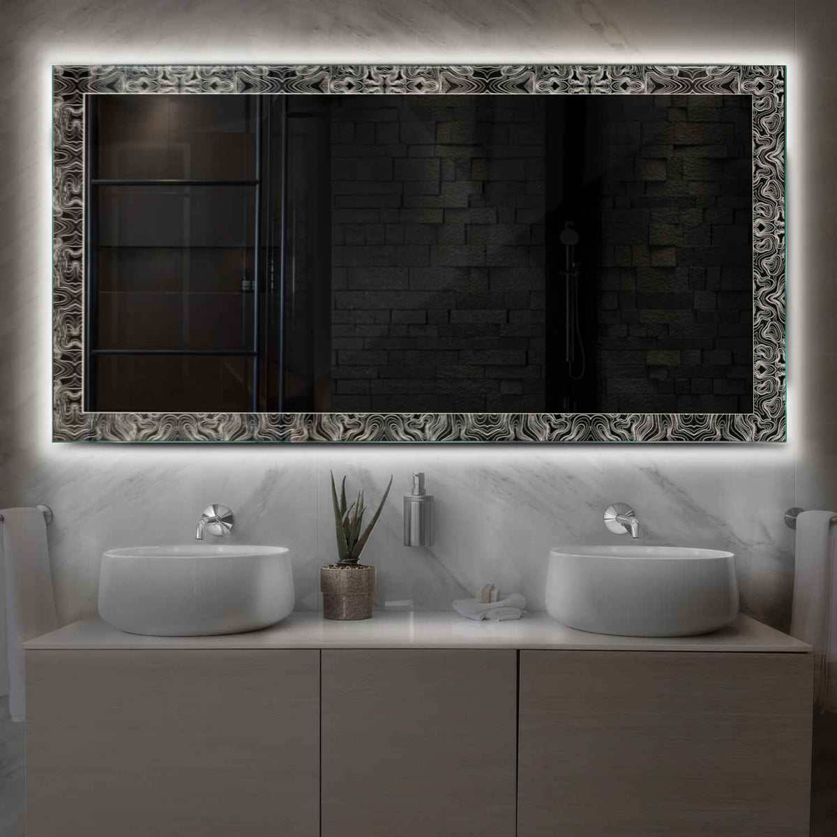 Oglinda LED Orizontala, Fara functii, LED 4000K Neutru - Gama Official Model 8
