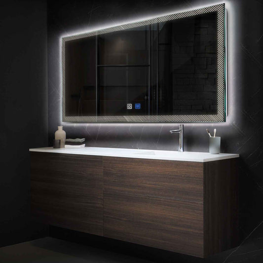 Oglinda LED Orizontala, Touch LED, Dimare, Dezaburire, LED 4000K Neutru - Gama Simetria Model 7