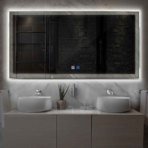 Oglinda LED Orizontala, Touch LED, Dimare, Dezaburire, LED 4000K Neutru - Gama Simetria Model 7
