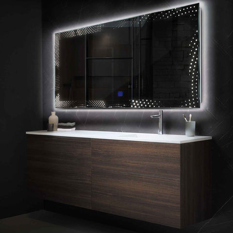 Oglinda LED Orizontala, Touch LED, Dimare, LED 4000K Neutru - Gama Simetria Model 8