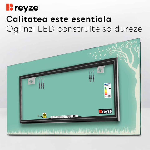 Oglinda LED Orizontala, Fara functii, LED 4000K Neutru - Gama Good Vibes Model 8