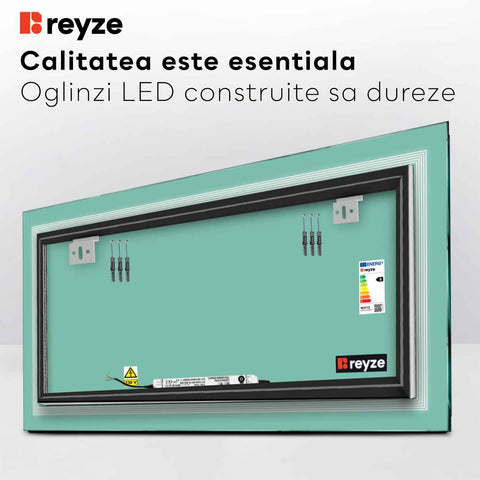Oglinda LED orizontala/verticala 150x90 cm cu lumina LED Neutra Gama Minimal Model 1 fara butoane - Reyze