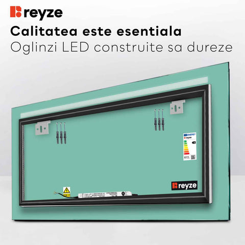 Oglinda LED Orizontala, Fara functii, LED 3000K Cald - Gama Minimal Model 5