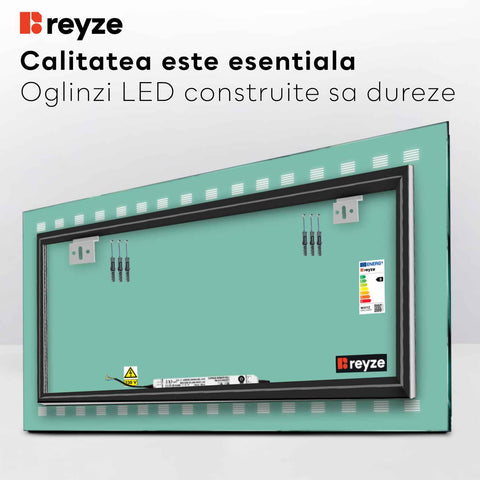 Oglinda LED Orizontala, Fara functii, LED 3000K Cald - Gama Minimal Model 6