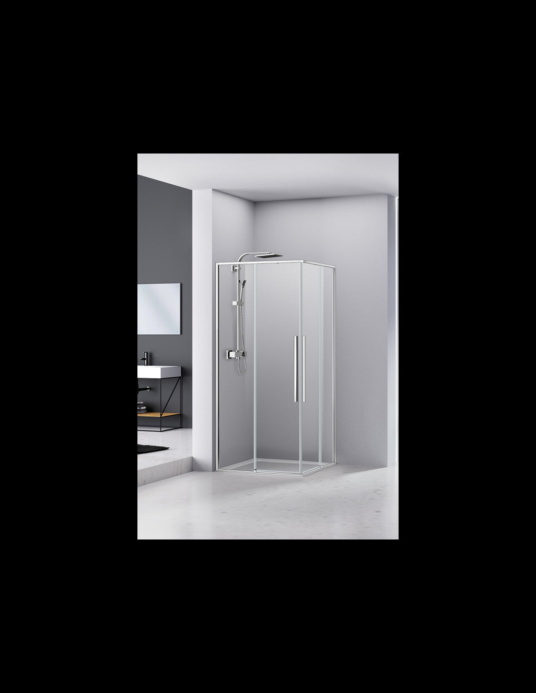 Cabina de dus cu doua usi culisante SPARKE model JACORE 04 CHROME