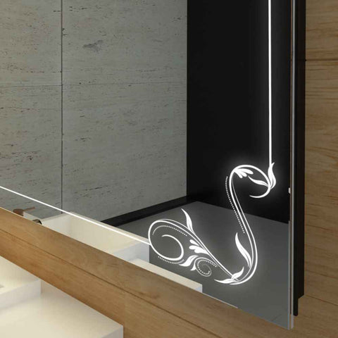 Oglinda LED Orizontala, Fara functii, LED 3000K Cald - Gama Good Vibes Model 5