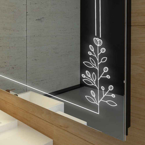 Oglinda LED Orizontala, Fara functii, LED 4000K Neutru - Gama Good Vibes Model 3