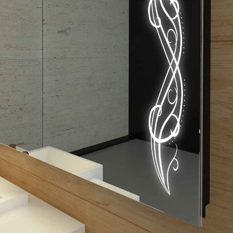 Oglinda LED Orizontala, Fara functii, LED 3000K Cald - Gama Good Vibes Model 6
