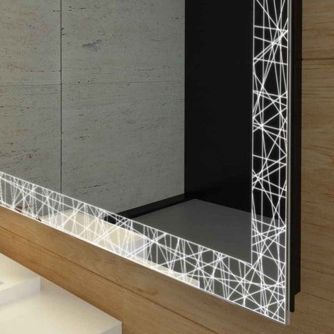 Oglinda LED Orizontala, Fara functii, LED 6000K Rece - Gama Simetria Model 1