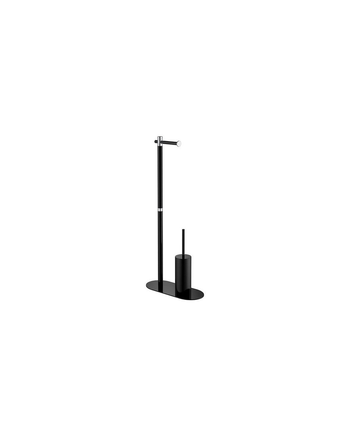 Suport pentru hartie igienica cu stativ vertical SPARKE model TAILA 02 BLACK-CHROME