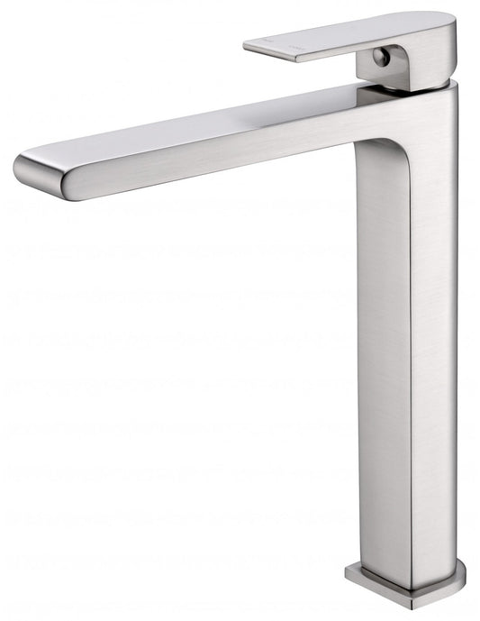 Baterie lavoar cu pipa inalta pentru baie SPARKE model LUME 02 BRUSHED NICKEL